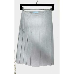 Womens Hanna & Gracie Grey Accordian Pleat Secretary wrap skirt